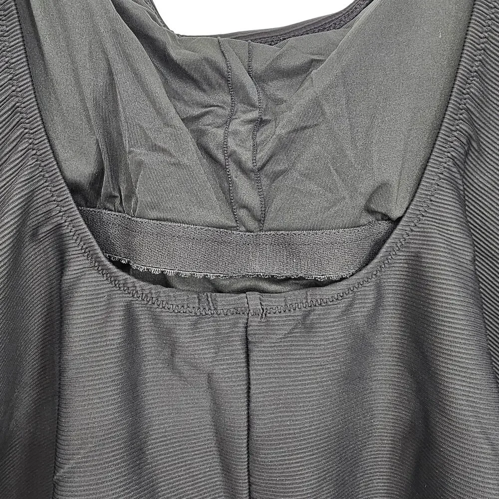 J, Crew Woman size 22 Ribbed Square neck One Piece Swimsuit Black Scoop Back NEW